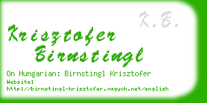 krisztofer birnstingl business card